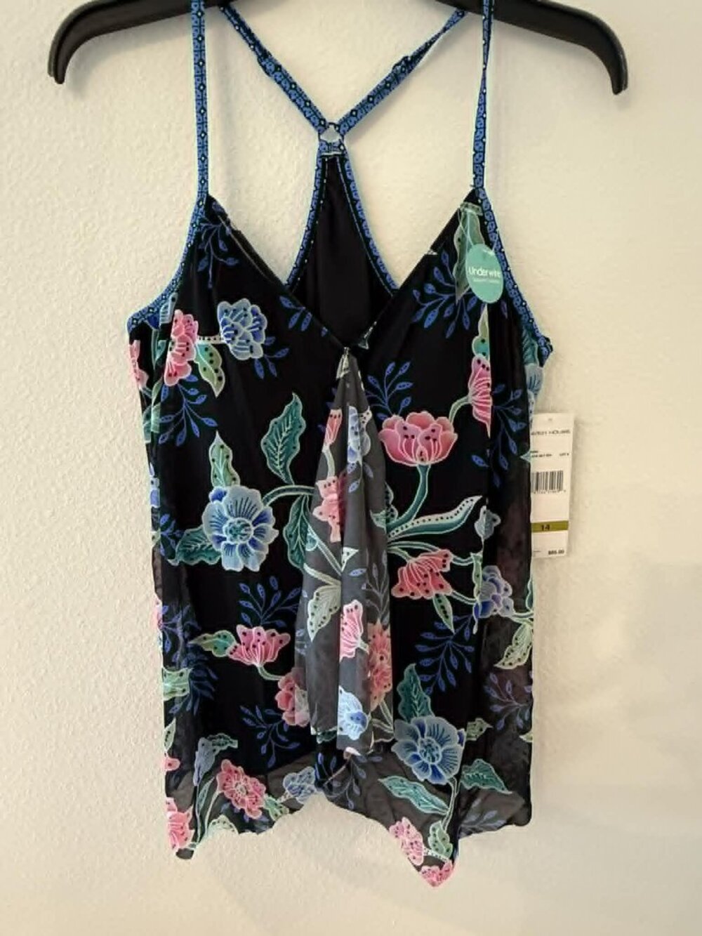 Beach House Kerry Mesh Layer Tankini Swim Top NWT | Women’s Floral Underwire